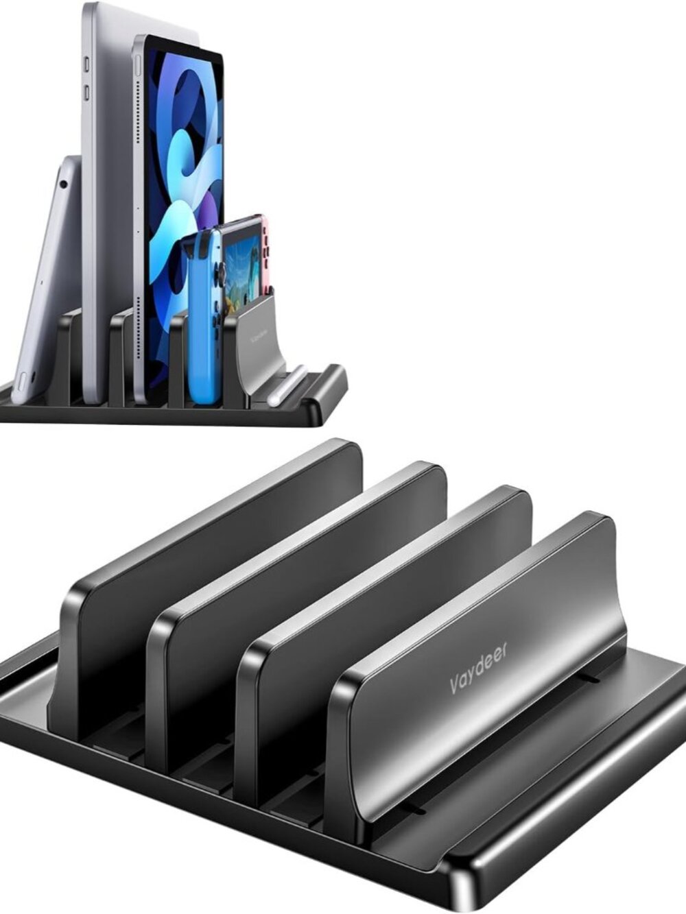 3-Slot Vertical Laptop Stand Organizer, Laptop Storage Holder Made of Premium AB